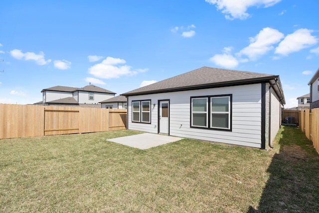 5827 Fresh View Ct, Katy, TX 77493 - rear view of property with a fenced backyard, a patio, and a shingled roof