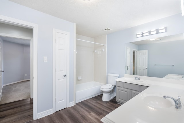 12014 Via Davinci Ln NW, Cypress, TX 77429 - full bath with wood finished floors, double vanity, and tub / shower combination