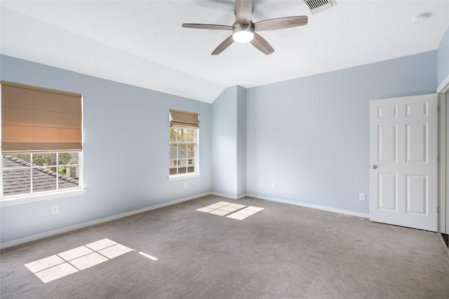 12014 Via Davinci Ln NW, Cypress, TX 77429 - carpeted spare room featuring a smoke detector, a ceiling fan, and lofted ceiling