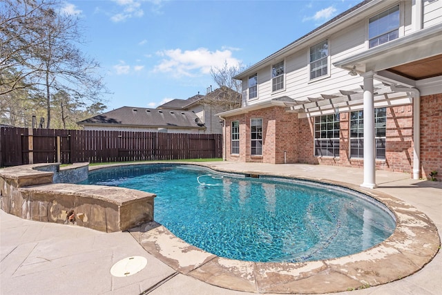 12014 Via Davinci Ln NW, Cypress, TX 77429 - view of swimming pool with a patio area, a pergola, and a fenced backyard