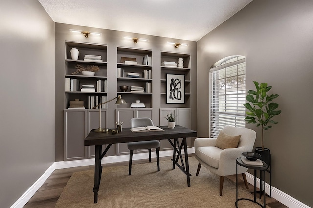 12014 Via Davinci Ln NW, Cypress, TX 77429 - office area with built in features and wood finished floors