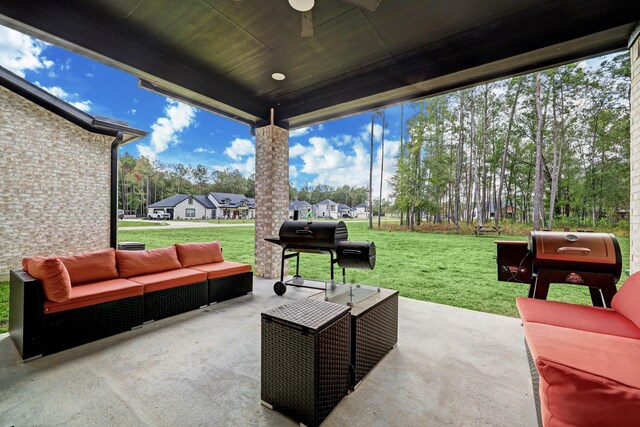 13 Rd 66111, Dayton, TX 77535 - view of patio / terrace featuring an outdoor living space and area for grilling