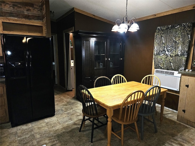 11670 Vistawood St, Willis, TX 77318 - dining area featuring a chandelier, crown molding, and cooling unit