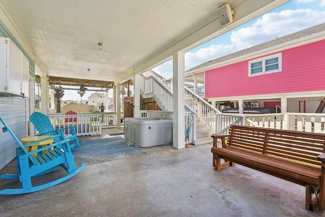 22123 Yoakum Dr, Galveston, TX 77554 - view of patio featuring stairs