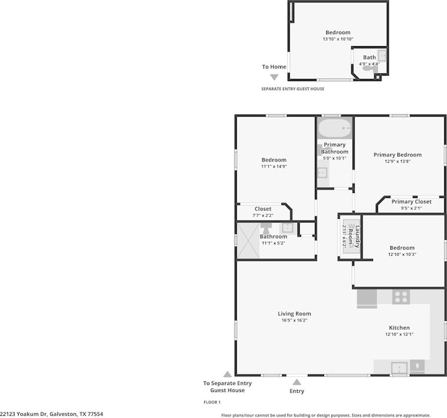 22123 Yoakum Dr, Galveston, TX 77554 - view of floor plan / room layout