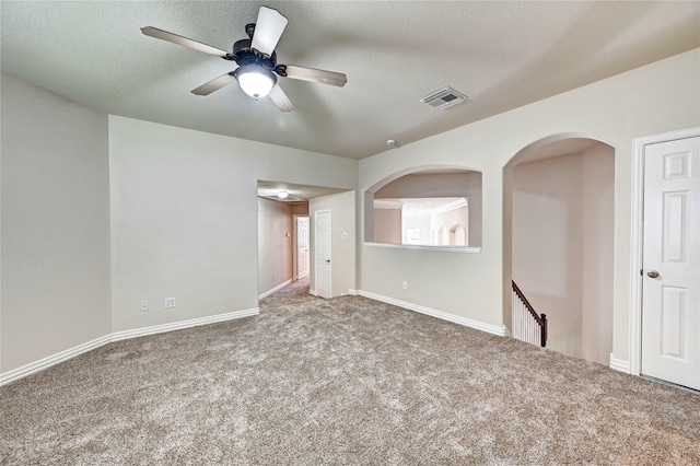 30 N Scribewood Cir, The Woodlands, TX 77382 - carpeted spare room featuring ceiling fan and baseboards