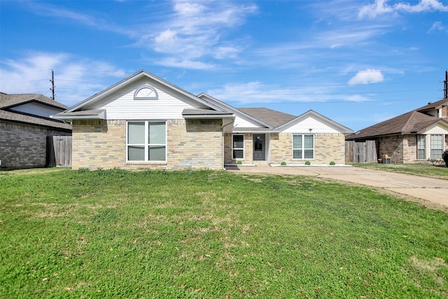 16806 Carbridge Dr, Houston, TX 77084 - ranch-style home featuring a front lawn, brick siding, and driveway