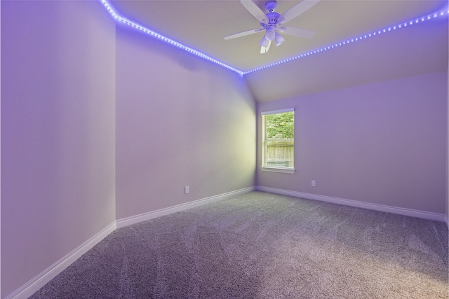 131 Evening Tide Ct, Conroe, TX 77318 - carpeted empty room with a ceiling fan and lofted ceiling