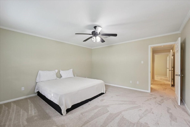 3533 Fm 563, Anahuac, TX 77514 - carpeted bedroom featuring crown molding and ceiling fan