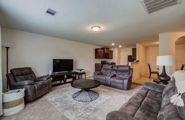 22418 Threefold Ridge Dr, Hockley, TX 77447 - living area with light colored carpet and recessed lighting
