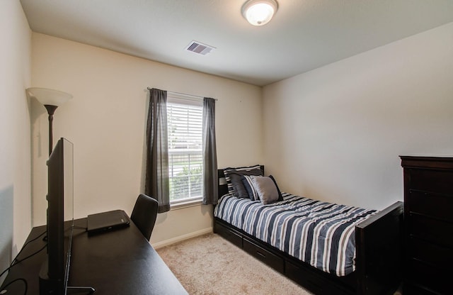 22418 Threefold Ridge Dr, Hockley, TX 77447 - carpeted bedroom with baseboards and a desk