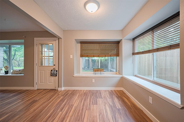 5130 Porter Ridge Dr, Houston, TX 77053 - foyer with wood finished floors, plenty of natural light, and a textured ceiling