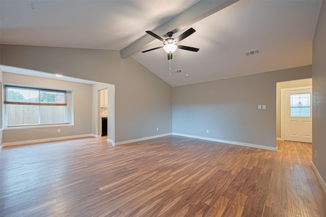 5130 Porter Ridge Dr, Houston, TX 77053 - unfurnished room with ceiling fan, light wood-style flooring, plenty of natural light, and a fireplace