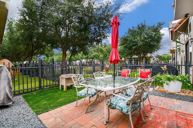 10924 Wrenwood Park, Houston, TX 77043 - view of patio featuring outdoor dining space