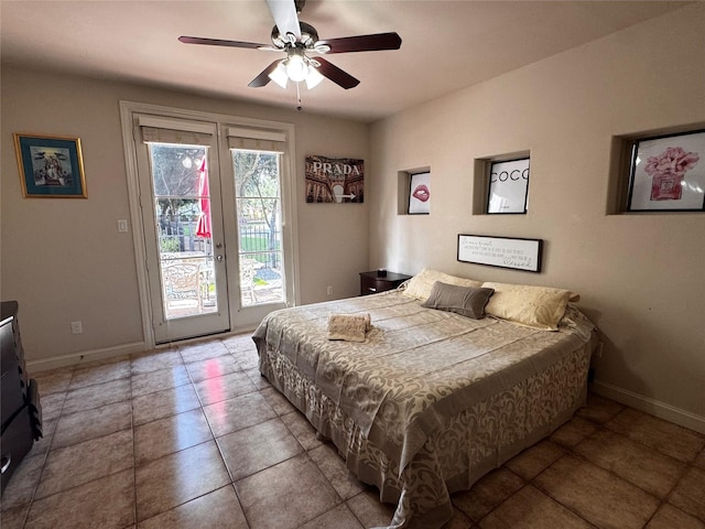 10924 Wrenwood Park, Houston, TX 77043 - bedroom with access to outside and ceiling fan