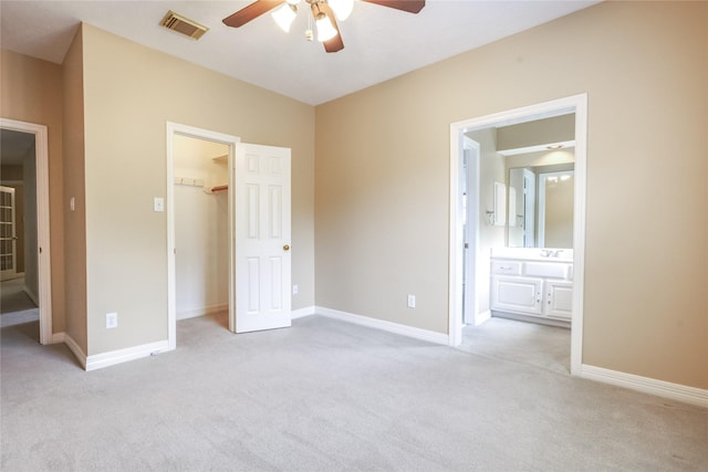 3718 W Pine Brook Way, Houston, TX 77059 - unfurnished bedroom featuring light colored carpet, ensuite bath, a spacious closet, and a closet