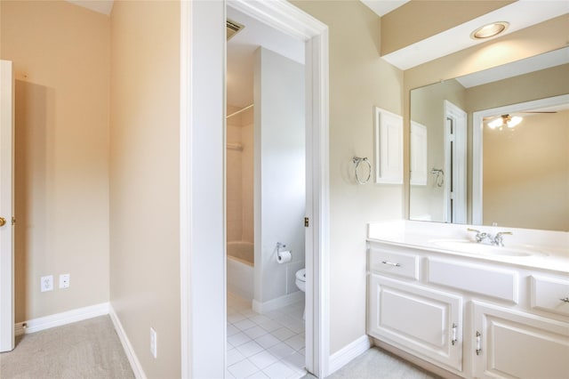3718 W Pine Brook Way, Houston, TX 77059 - bathroom featuring vanity, tub / shower combination, and tile patterned flooring