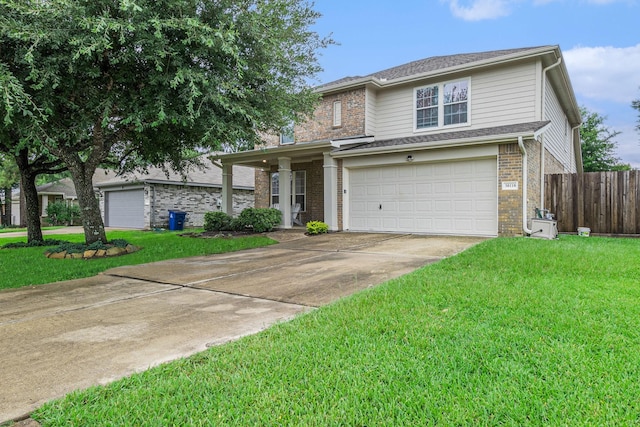 30110 Saw Oaks, Magnolia, TX 77355 - traditional-style house with driveway, an attached garage, and brick siding