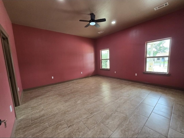 13326 Joliet St, Houston, TX 77015 - empty room featuring a ceiling fan and recessed lighting