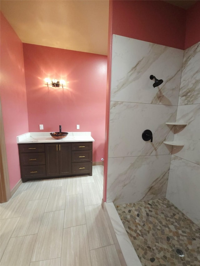 13326 Joliet St, Houston, TX 77015 - bathroom with tiled shower and vanity