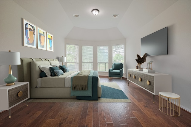 19339 Oxford Haven Dr, Cypress, TX 77433 - bedroom featuring hardwood / wood-style flooring and vaulted ceiling