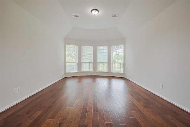 19339 Oxford Haven Dr, Cypress, TX 77433 - unfurnished room featuring dark wood-type flooring and lofted ceiling