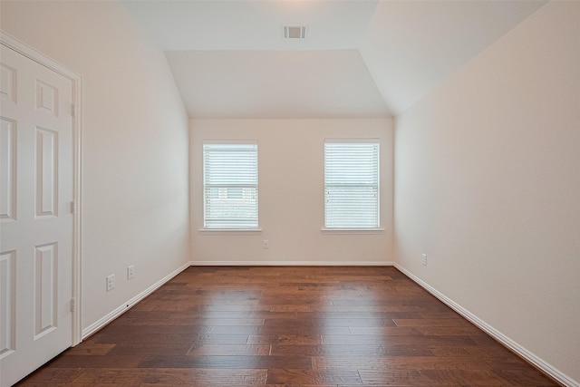 19339 Oxford Haven Dr, Cypress, TX 77433 - unfurnished bedroom with dark wood-style floors and lofted ceiling