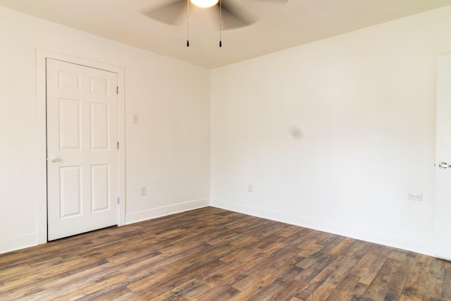 4918 Leffingwell St, Houston, TX 77026 - empty room with a ceiling fan and wood finished floors