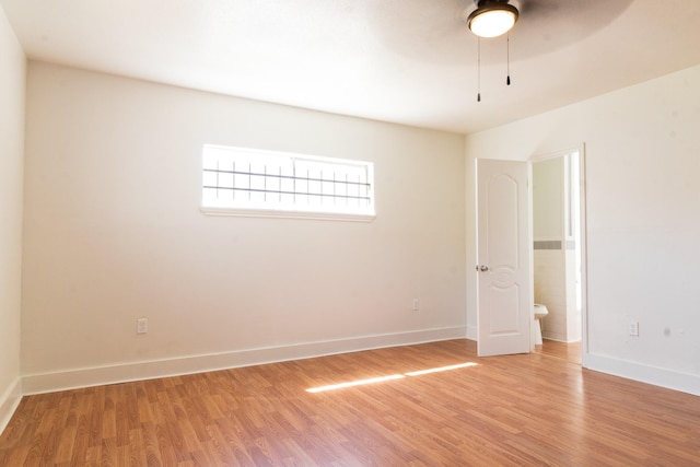 4918 Leffingwell St, Houston, TX 77026 - unfurnished room with light wood-style flooring and ceiling fan