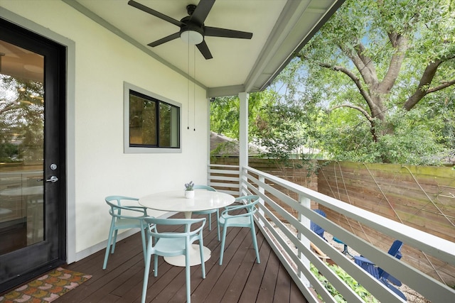 1010 Waltway Dr, Houston, TX 77008 - balcony with a ceiling fan and outdoor dining space