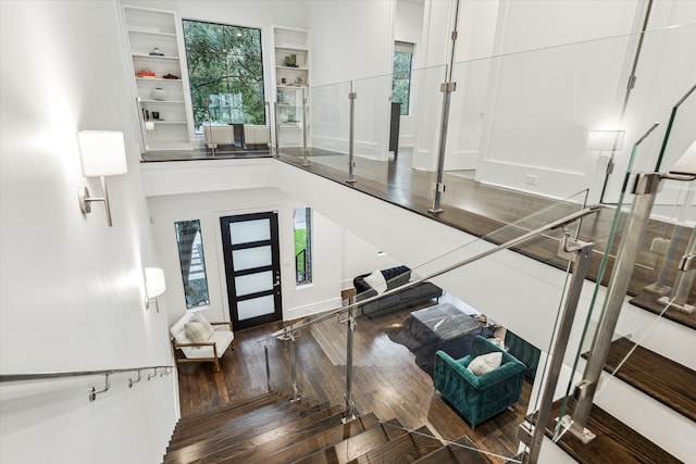 1010 Waltway Dr, Houston, TX 77008 - staircase with wood finished floors