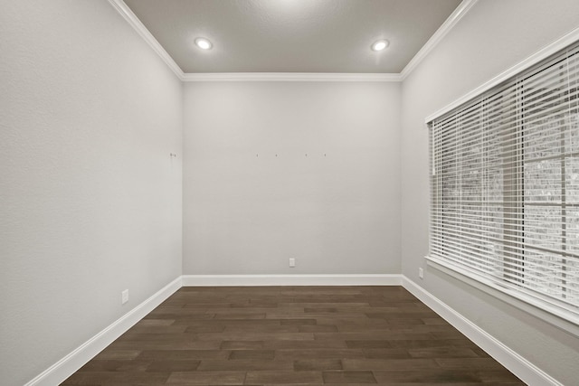 10519 Lantana Pass, Missouri City, TX 77459 - unfurnished room featuring dark wood-type flooring, recessed lighting, and crown molding