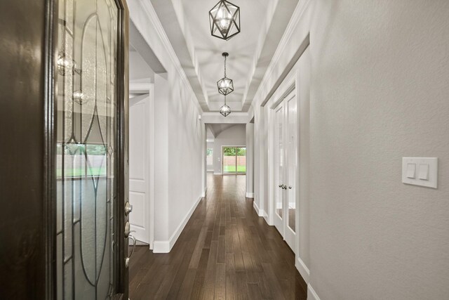 10519 Lantana Pass, Missouri City, TX 77459 - hallway featuring dark wood-style flooring and a textured wall