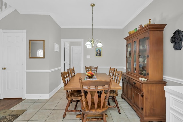 4723 Cashel Castle Dr, Houston, TX 77069 - dining space featuring a chandelier, ornamental molding, and light tile patterned flooring