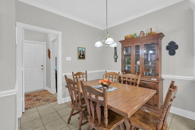4723 Cashel Castle Dr, Houston, TX 77069 - dining space featuring light tile patterned floors, ornamental molding, and a chandelier