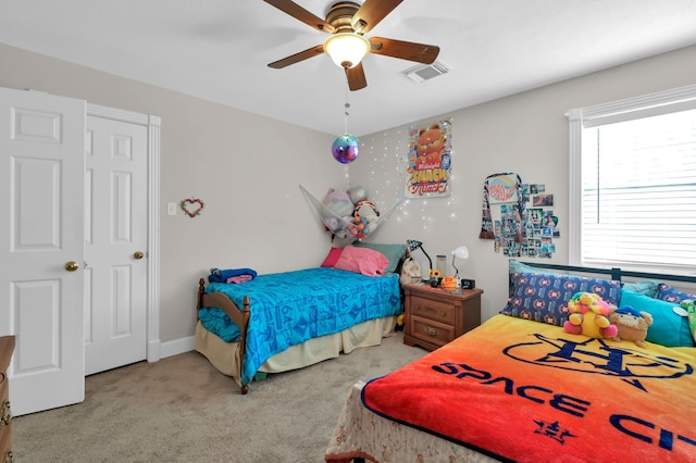 4723 Cashel Castle Dr, Houston, TX 77069 - bedroom with carpet and ceiling fan