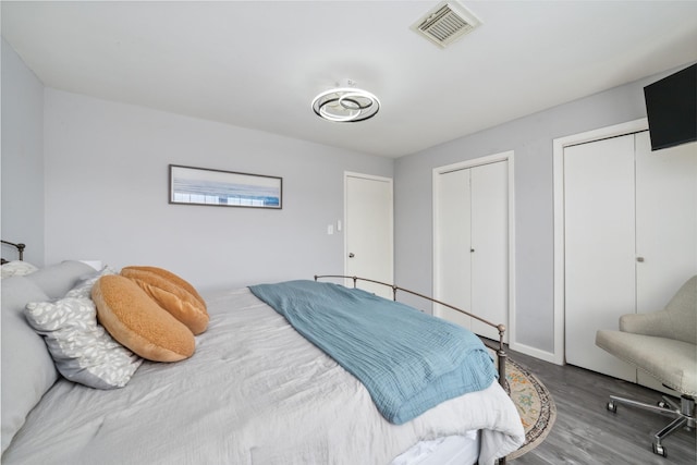 610 Seashell Dr, Freeport, TX 77541 - bedroom with two closets and wood finished floors