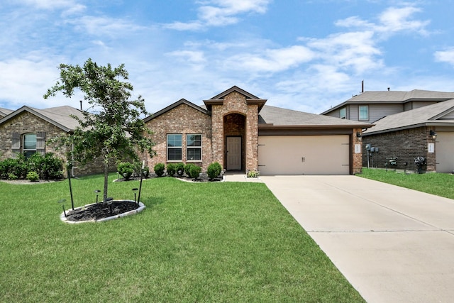 29530 Patricias Way, Katy, TX 77494 - view of front of house featuring brick siding, an attached garage, a front lawn, and driveway