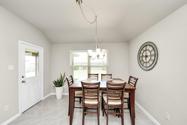 29530 Patricias Way, Katy, TX 77494 - dining area featuring lofted ceiling, plenty of natural light, a chandelier, and light tile patterned floors