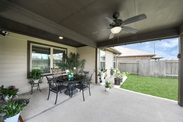 29530 Patricias Way, Katy, TX 77494 - view of patio with a ceiling fan and outdoor dining area