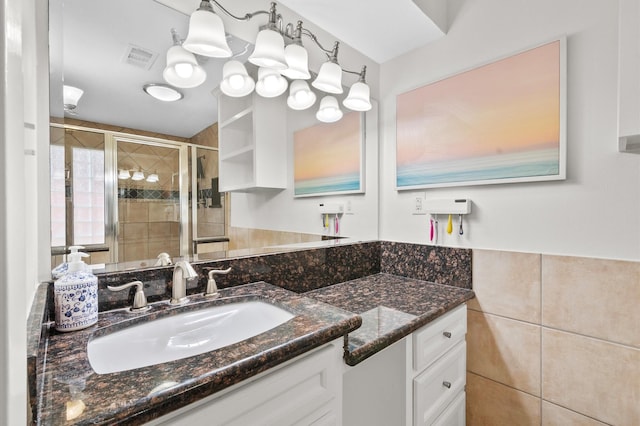 706 Geronimo Ct, Katy, TX 77450 - full bathroom featuring vanity and a shower stall