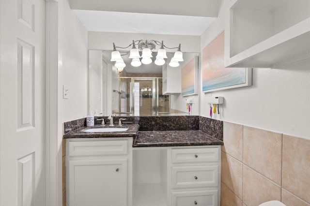 706 Geronimo Ct, Katy, TX 77450 - bathroom featuring vanity and a shower stall