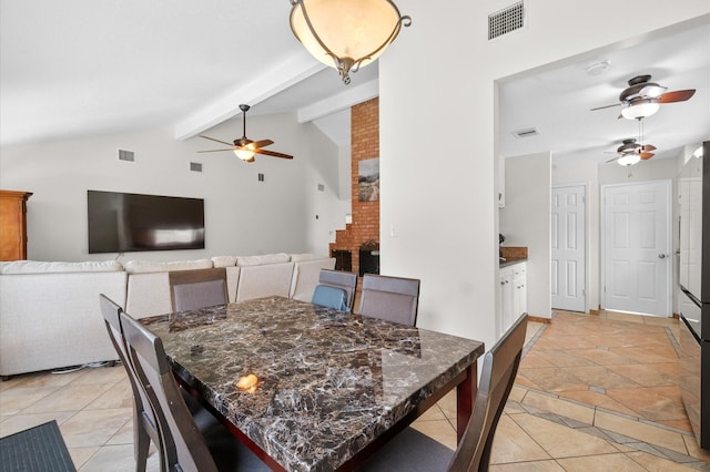 706 Geronimo Ct, Katy, TX 77450 - dining room featuring a ceiling fan and light tile patterned floors
