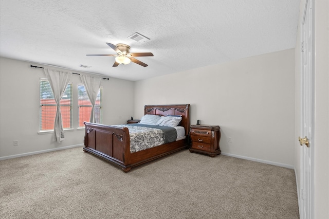 706 Geronimo Ct, Katy, TX 77450 - bedroom featuring carpet, a textured ceiling, and ceiling fan