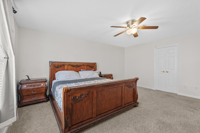 706 Geronimo Ct, Katy, TX 77450 - bedroom featuring light colored carpet and ceiling fan