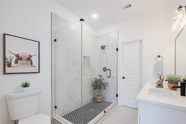 2710 Bostic St, Houston, TX 77093 - full bath featuring vanity, a shower stall, and recessed lighting