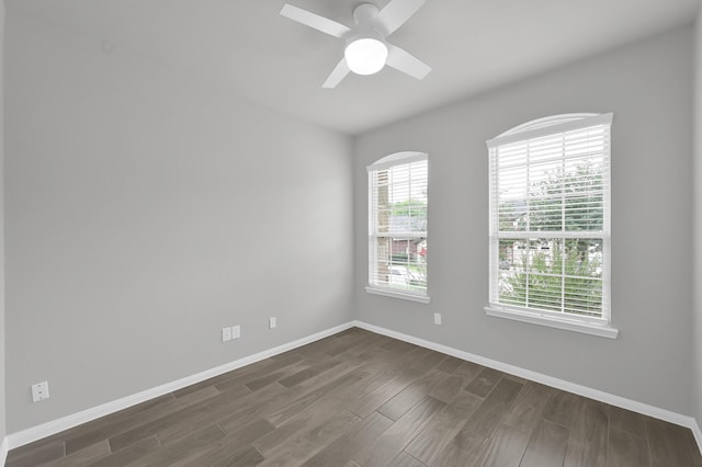 13310 Hidden Valley Dr, Montgomery, TX 77356 - spare room with dark wood finished floors and ceiling fan