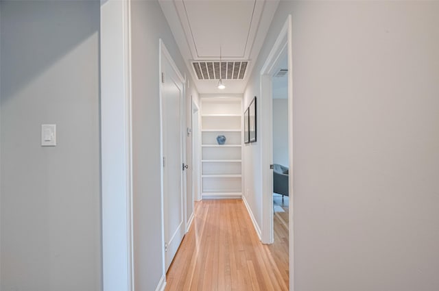 5123 Saxon Dr, Houston, TX 77092 - hall with attic access and light wood-type flooring