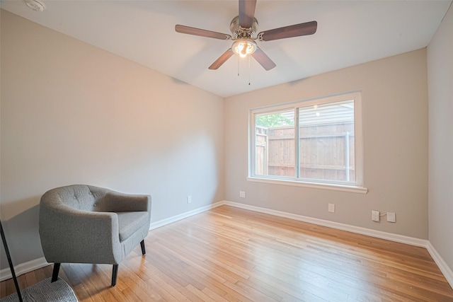 5123 Saxon Dr, Houston, TX 77092 - sitting room featuring light wood-style flooring and ceiling fan