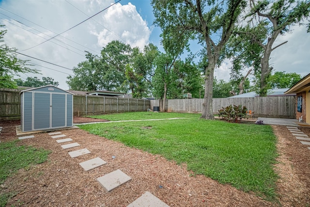 5123 Saxon Dr, Houston, TX 77092 - fenced backyard with a storage unit
